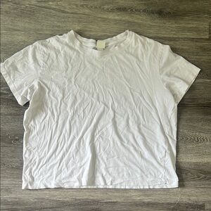 H&M White Crop Boxy Short Sleeve Tee